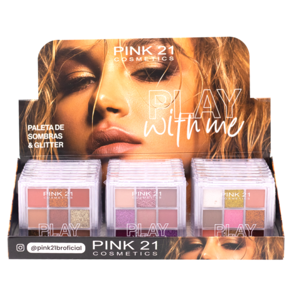 Pink 21 Paleta de Sombras Play With Me 9 Cores - CS4251 - Box 24 Un