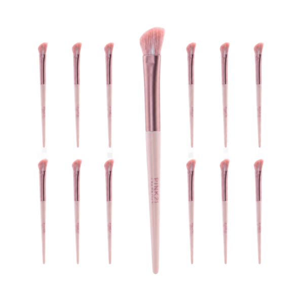 Pink 21 Pincel Chanfrado para Sombra - HB87281 - Kit com 12 Unidades