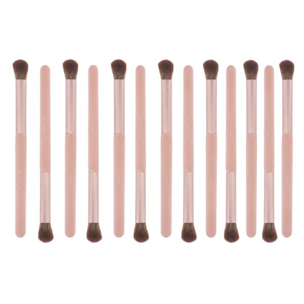 Pink 21 Pincel para Esfumar Chanfrado - HB87574 - Kit com 12 Unidades