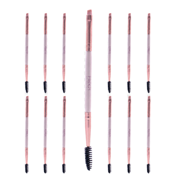 Pink 21 Pincel Duplo para Sobrancelhas - HB87280 - Kit com 12 Unidades