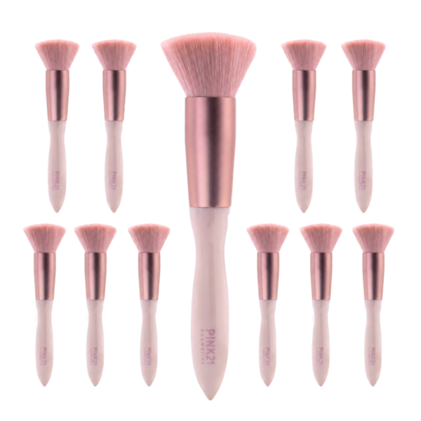 Pink 21 Pincel Kabuki para Base - HB87274 - Kit com 12 Unidades