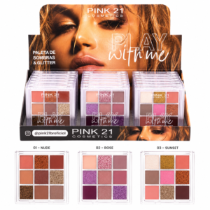 Pink 21 Paleta de Sombras Play With Me 9 Cores - CS4251 - Box 24 Un