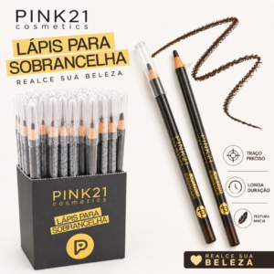 029b0405b9635c65b4e60555999ba317-2.png Pink 21 Lápis Dermográfico Preto para Sobrancelhas - CS5882 - Box 48 Un