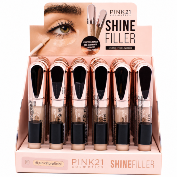 Pink 21 Corretivo Shine Filler Tons Claros - CS4819 - Box 24 Un