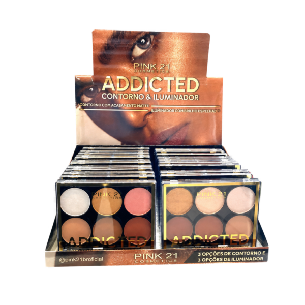 Pink 21 Paleta de Contorno e Iluminador Addicted - CS3594 - Box 24 Un