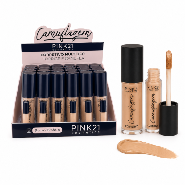 Pink 21 Corretivo Multiuso Camuflagem - CS6104 - Box 24 Un