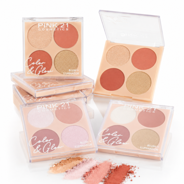 Pink 21 Quarteto de Blush e Iluminador Color & Glow - CS4327 - Box 24 Un