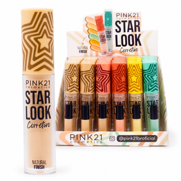 Pink 21 Corretivo Líquido Star Look Natural Finish - CS5390 - Box 24 Un