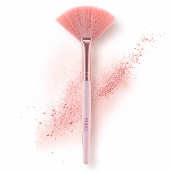 Pink 21 Pincel Leque para Iluminador - HB87276 - Kit com 12 Unidades
