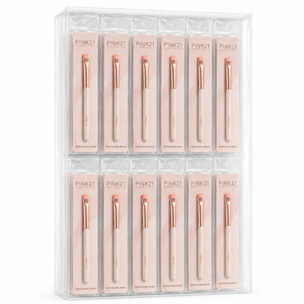 Pink 21 Pincel para Delimitação e Corretivo - HB87277 - Kit com 12 Unidades