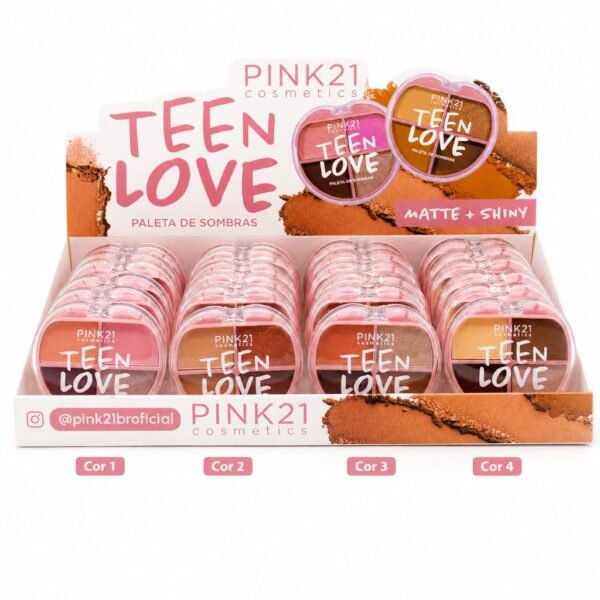 Pink 21 Teen Love Paleta de Sombras Matte + Shiny - CS5777 - Box 24 Un