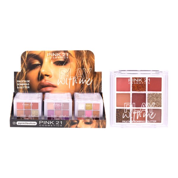 Pink 21 Paleta de Sombras Play With Me 9 Cores - CS4251 - Box 24 Un