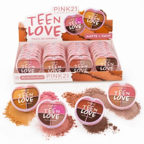 Pink 21 Teen Love Paleta de Sombras Matte + Shiny - CS5777 - Box 24 Un