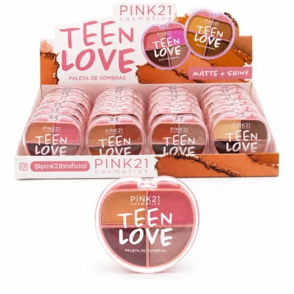 Pink 21 Teen Love Paleta de Sombras Matte + Shiny - CS5777 - Box 24 Un