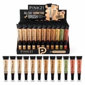 1f536cde734e595975a3f1a26cac87ba.jpg Pink 21 All Day Corretivo + Brush - CS6582 - Box 72 Un