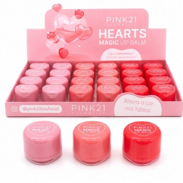 Pink 21 Magic Lip Balm Hearts - CS4611 - Box 24 Un