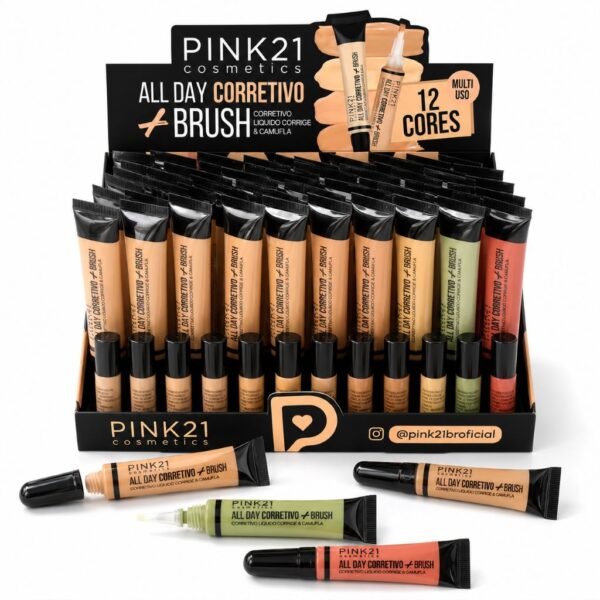 Pink 21 All Day Corretivo + Brush - CS6582 - Box 72 Un