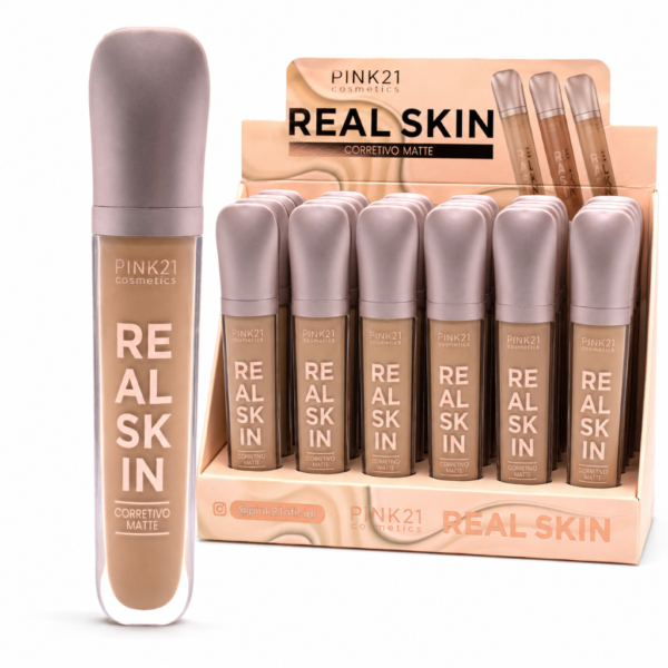 285a49a80bcb138a8cff44e19319e162.png Pink 21 Corretivo Real Skin Tons Claros e Médios - CS4817 - Box 24 Un