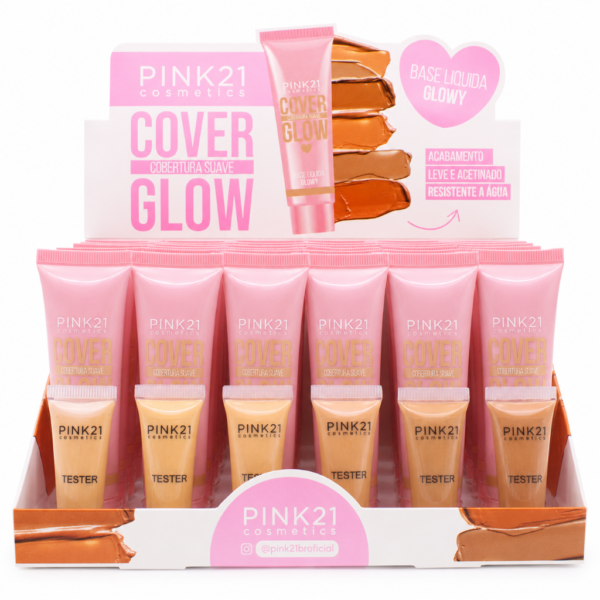 Pink 21 Base Líquida Cover Glow - CS5386 - Box 24 Un