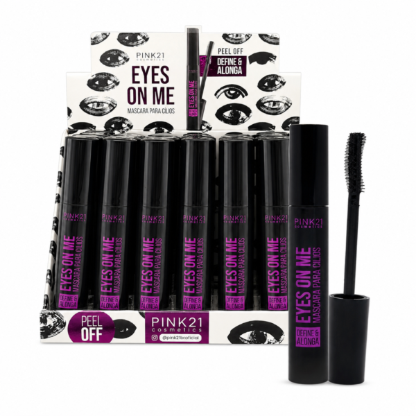 46d264c8374bef7b44741fd9ea9a29c6.png Pink 21 Máscara para Cílios Eyes On Me - CS5035 - Box 24 Un