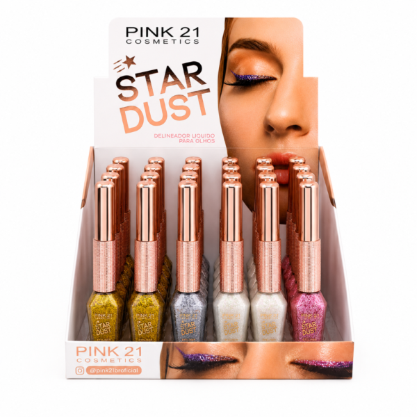Pink 21 Delineador Colorido Glitter Star Dust - CS3951 - Box 24 Un