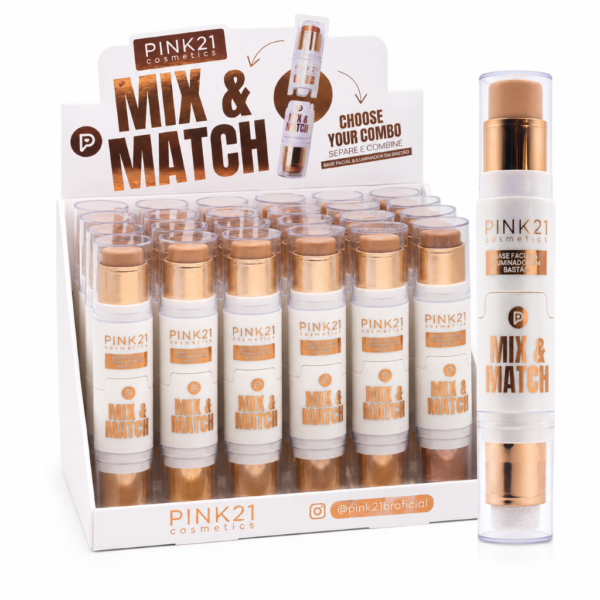 Pink 21 Mix & Match Base Facial e Iluminador em Bastão - CS6123 - Box 24 Un