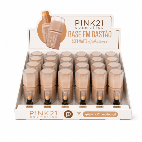 Pink 21 Base em Bastão Soft Matte Hidratante - CS5970 - Box 24 Un