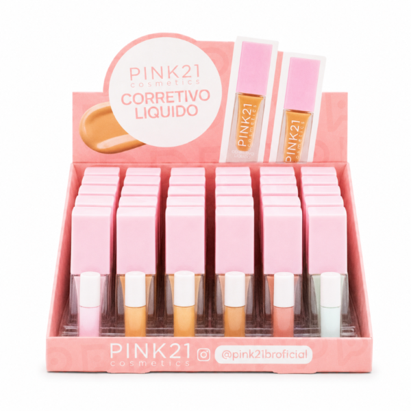 61474204a96206bdfe3c9115d488d441.png Pink 21 Corretivo Líquido Camuflagem - CS6062 - Box 24 Un