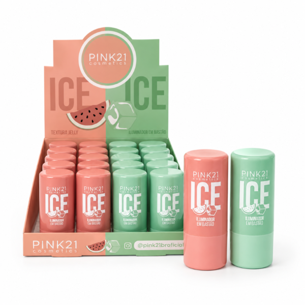 6786b9b07ce0181b8a2f22910c5f5a06.png Pink 21 Ice Ice Iluminador em Bastão - CS6166 - Box 24 Un