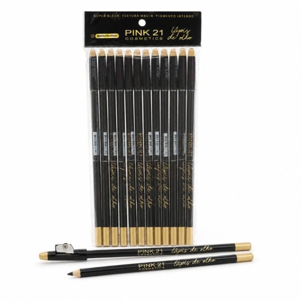 Pink 21 Lápis para Olhos Super Black - CS3531 - Box 12 Un
