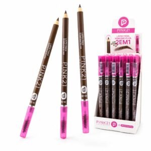 6d5dbc13b9f7cd1f668fab11ef50edab.jpg Pink 21 Lápis para Sobrancelha 2 em 1 - CS6580 - Box 48 Un