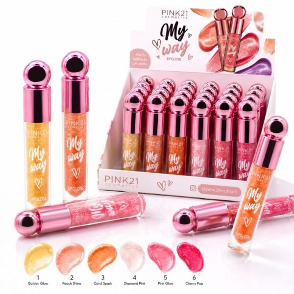 Pink 21 Lip Gloss My Way Glitter - CS4840 - Box 24 Un