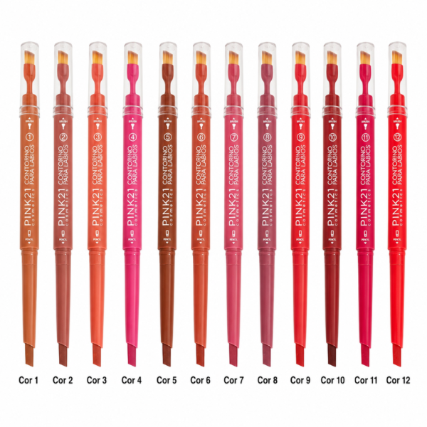 Pink 21 Liner & Brush 2 in 1 Contorno para Lábios - CS6239 - Box 72 Un