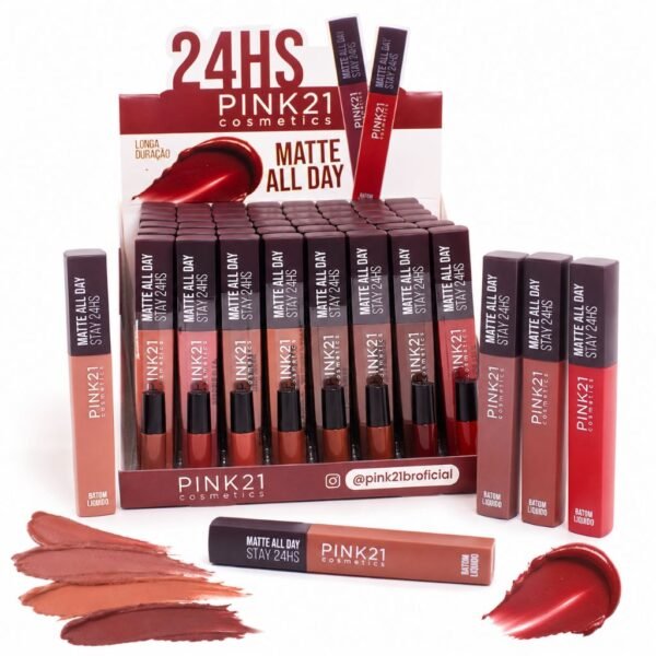Pink 21 Matte All Day 24hs Batom Líquido - CS5396 - Box 48 Un