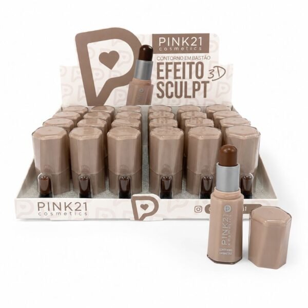 7e70180e3e42007cdb3b93ef9adb29b6.jpg Pink 21 Efeito 3D Sculpt Contorno em Bastão - CS6894 - Box 24 Un