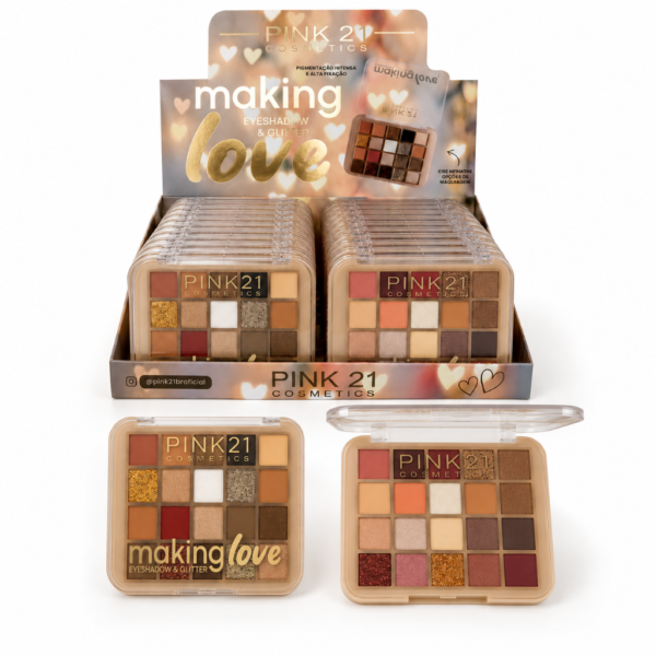 Pink 21 Paleta Sombra e Glitter Making Love - CS3634 - Box 24 Un