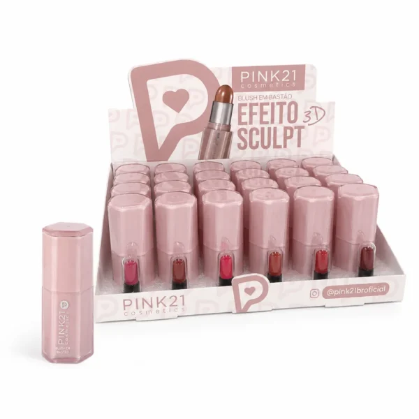 Pink 21 Efeito 3D Sculpt Blush em Bastão - CS6895 - Box 24 Un