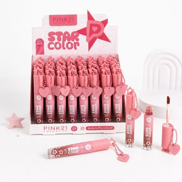 Pink 21 Star Color Batom Líquido Matte - CS6955 - Box 48 Un
