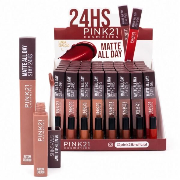 Pink 21 Matte All Day 24hs Batom Líquido - CS5396 - Box 48 Un