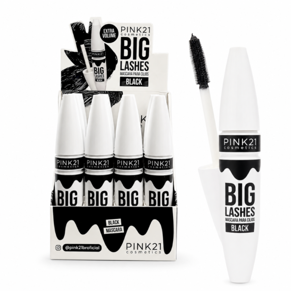8748ac5ba6993323f4a6d70f5d10fe4b.png Pink 21 Máscara para Cílios Big Lashes Black - CS5566 - Box 12 Un