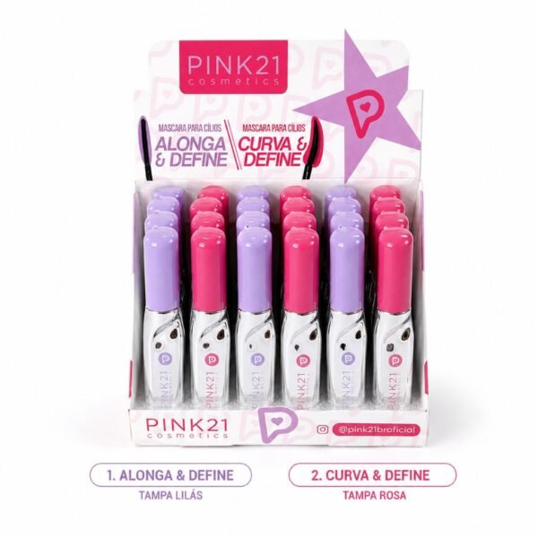 Pink 21 Máscara para Cílios Alonga & Define / Curva & Define - CS6716 - Box 24 Un
