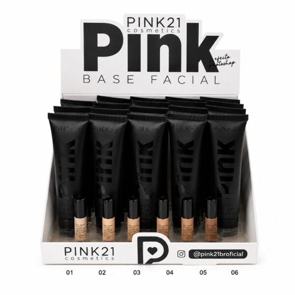 Pink 21 Base Facial Efeito Matte - CS6619 - Box 24 Un
