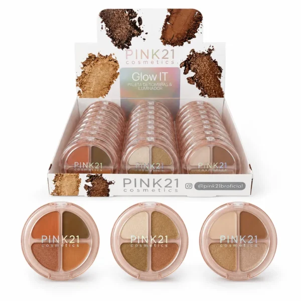 Pink 21 Glow It Paleta de Sombras e Iluminador - CS6389 - Box 24 Un