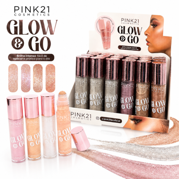 Pink 21 Iluminador Roll On Glow e Go - CS5011 - Box 24 Un