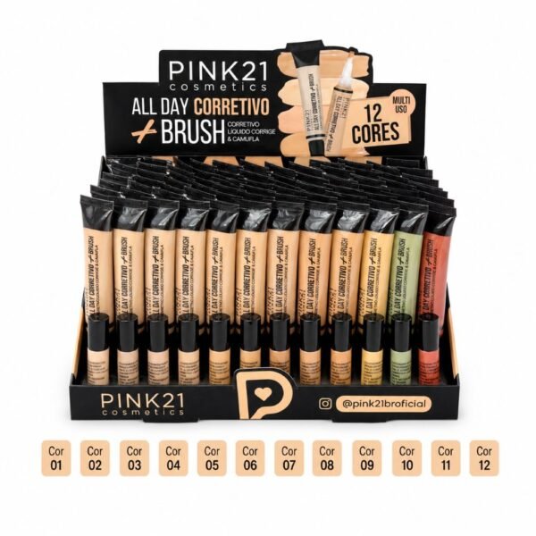 Pink 21 All Day Corretivo + Brush - CS6582 - Box 72 Un