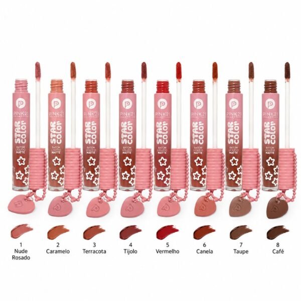 Pink 21 Star Color Batom Líquido Matte - CS6955 - Box 48 Un