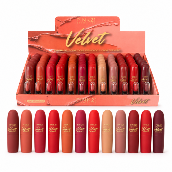 Pink 21 Batom Matte Velvet - CS3439 - Box 60 Un