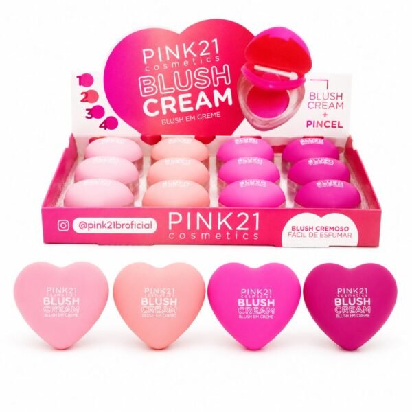 Pink 21 Blush em Creme com Pincel - CS6079 - Box 12 Un