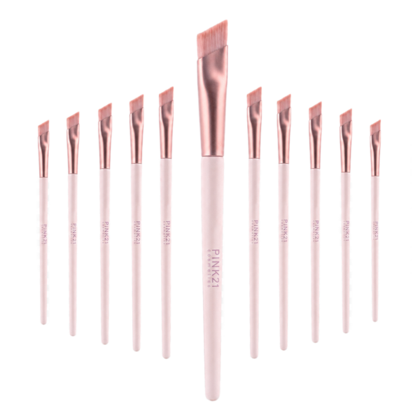 Pink 21 Pincel Chanfrado para Corretivo e Contorno - HB87285 - Kit com 12 Unidades