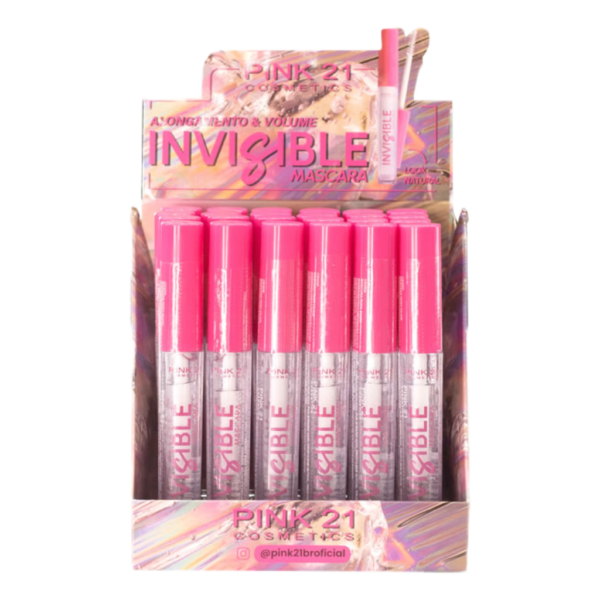 Pink 21 Máscara de Cílios Incolor Invisible - CS3658 - Box 24 Un